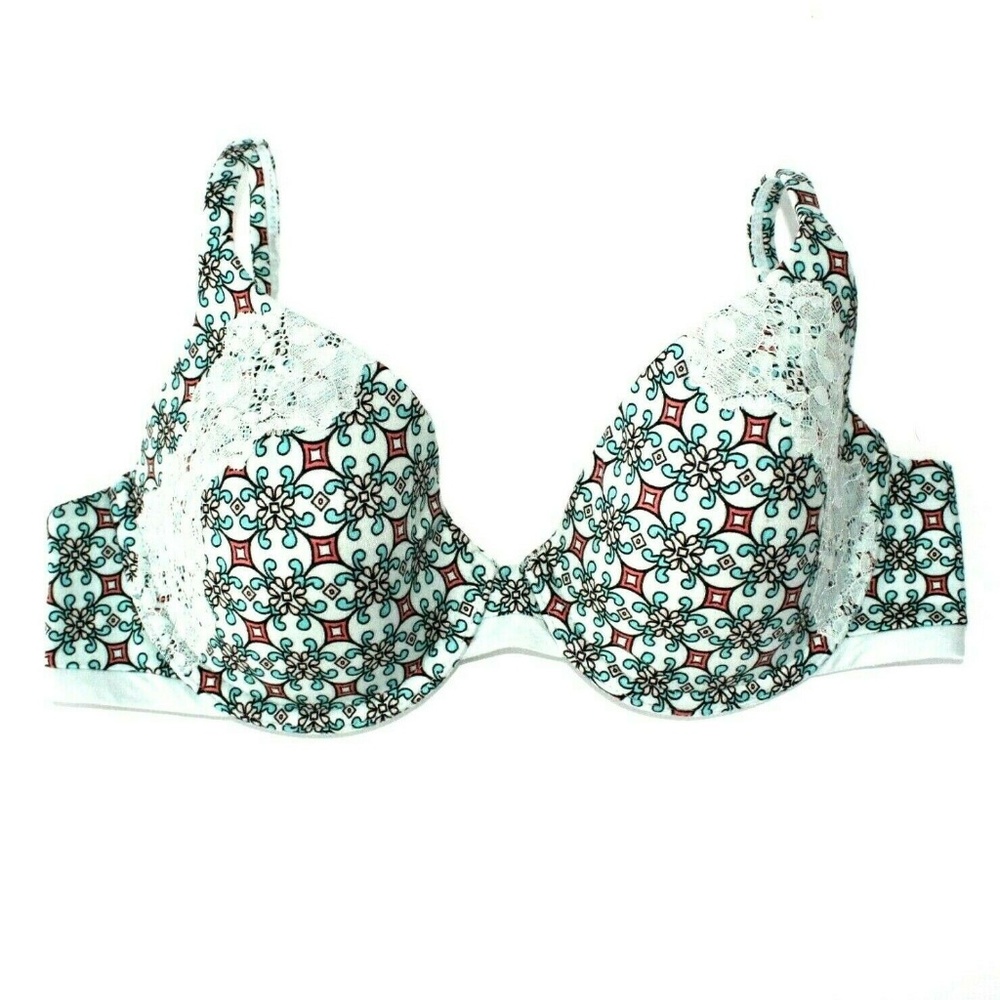 VS Body By Victoria Lined Demi Bra 34B Blue Green